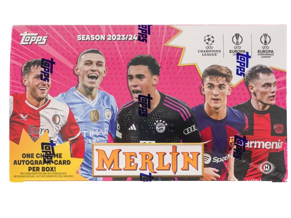 2023-2024 Topps Merlin UCC Soccer Hobby Box (18 Ct)